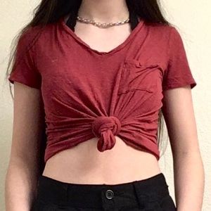 Red pocket tee